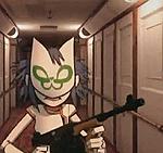 real Noodle with her gun  
SHE`S SOOOO COOL